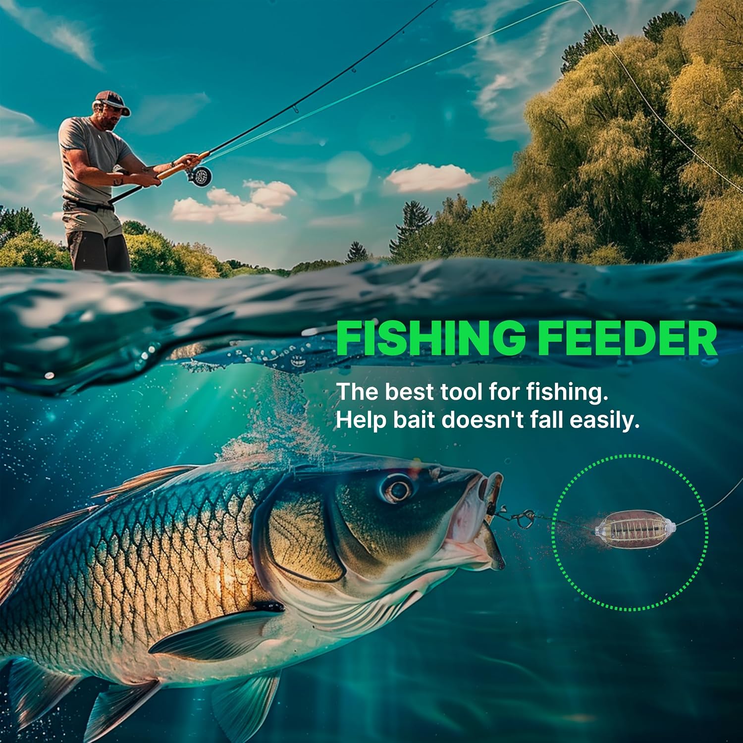 Spring Fishing Feeder Carp Сrucian Bream Tackle 10pcs