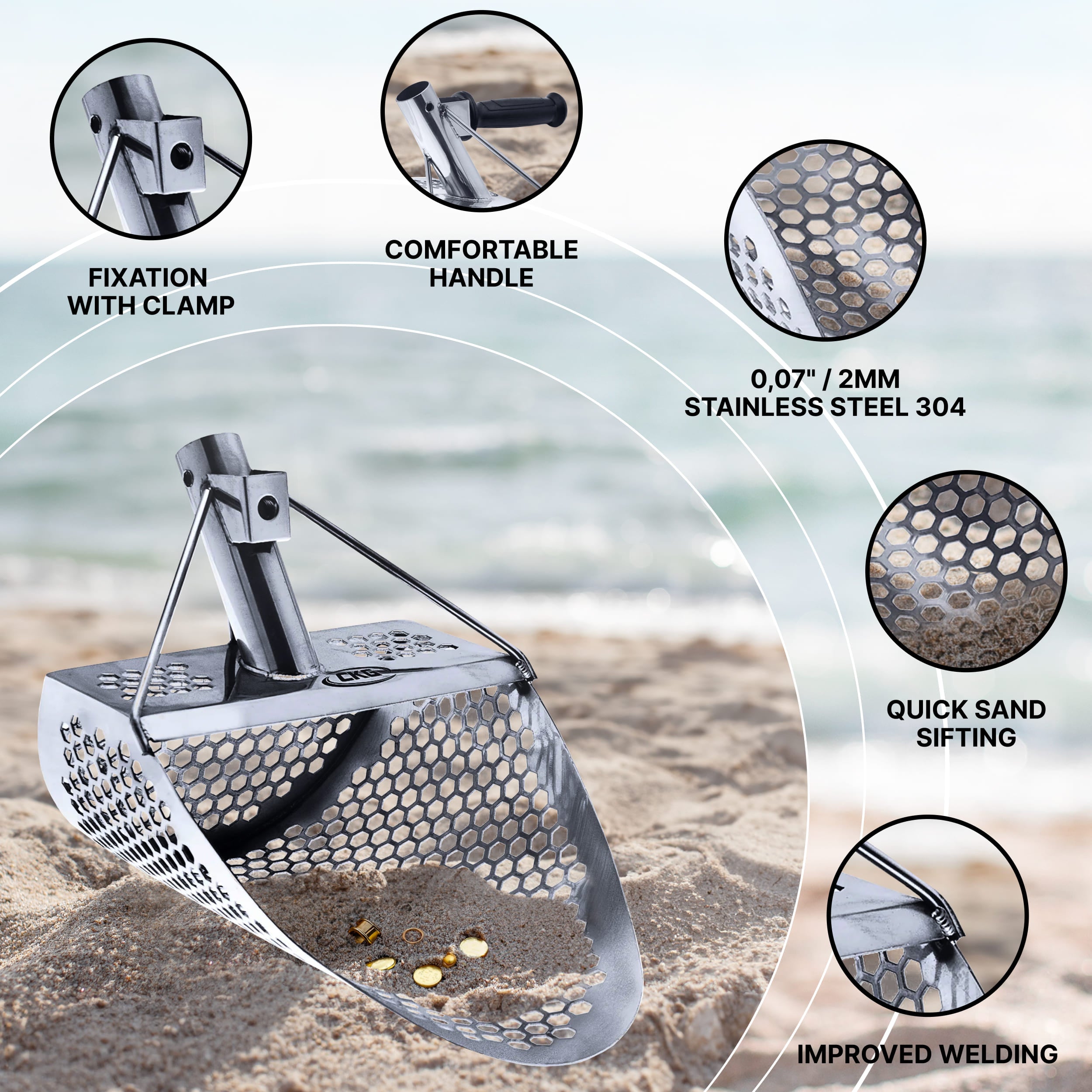 CKG 11x8 Sand Scoop with Carbon Handle