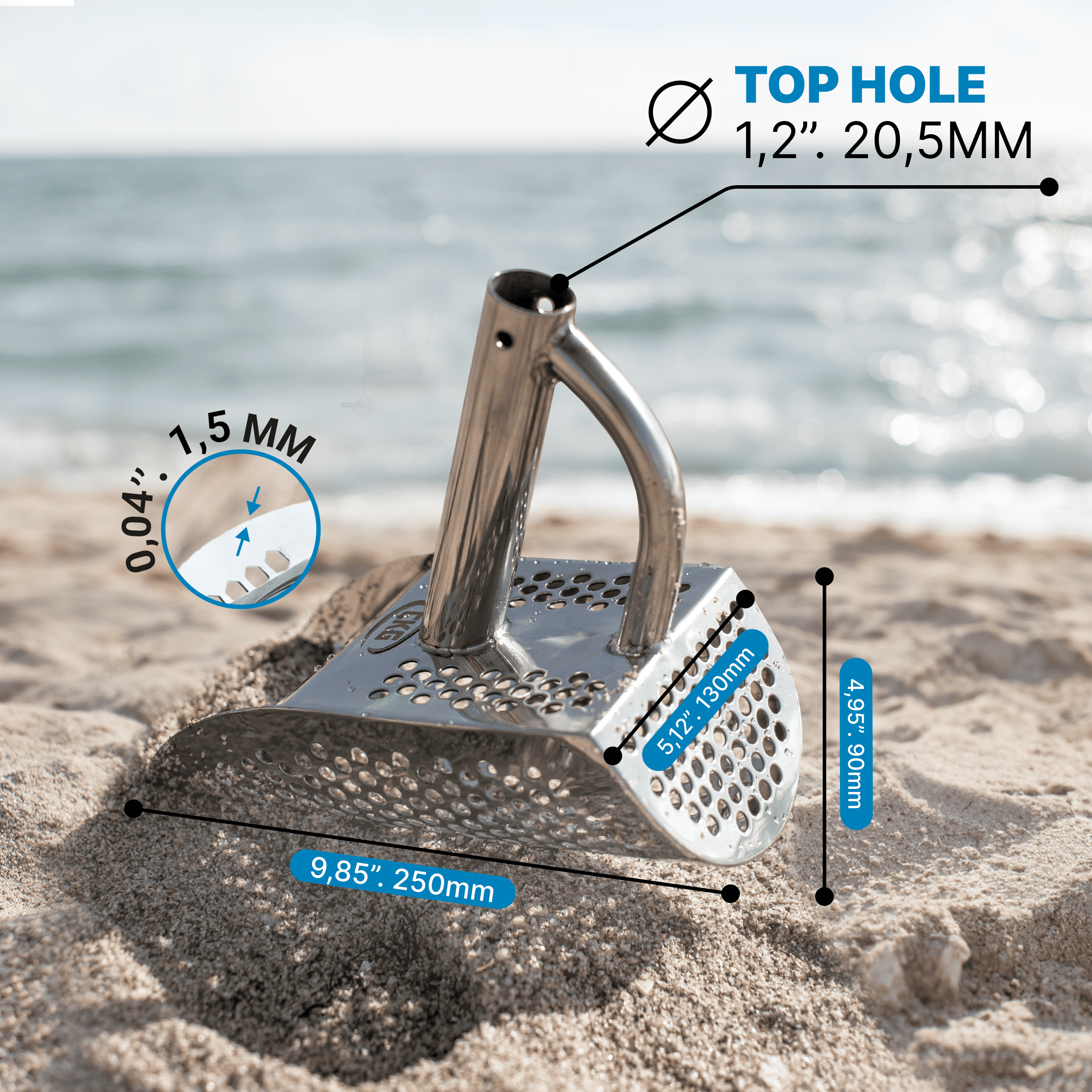 Tamis à Sable Et Pelle Détecteur De Métaux - Kit Léger En ABS Pour Plage, Chasse Aux Trésors