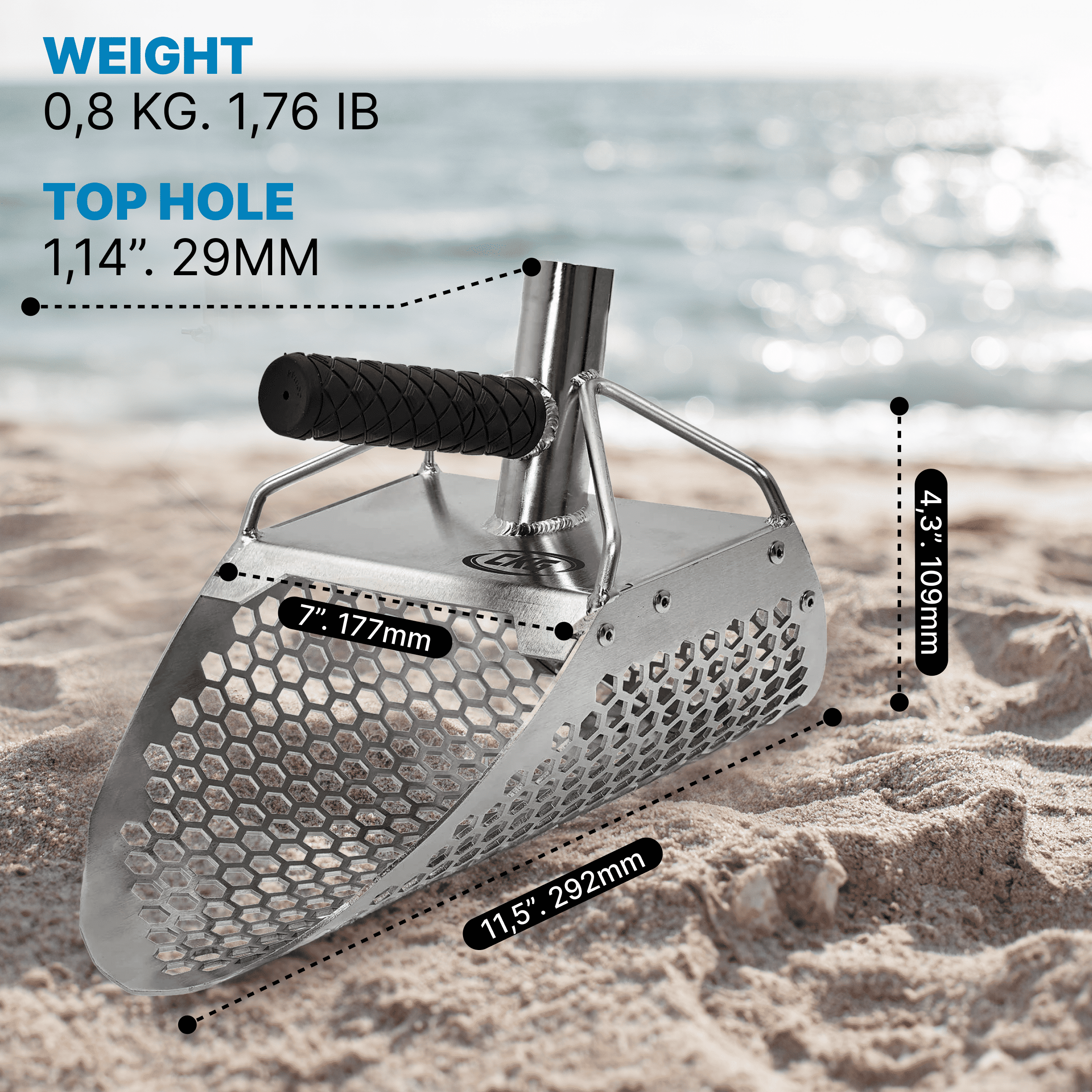 CKG 11x7 Sand Scoop with Carbon Handle