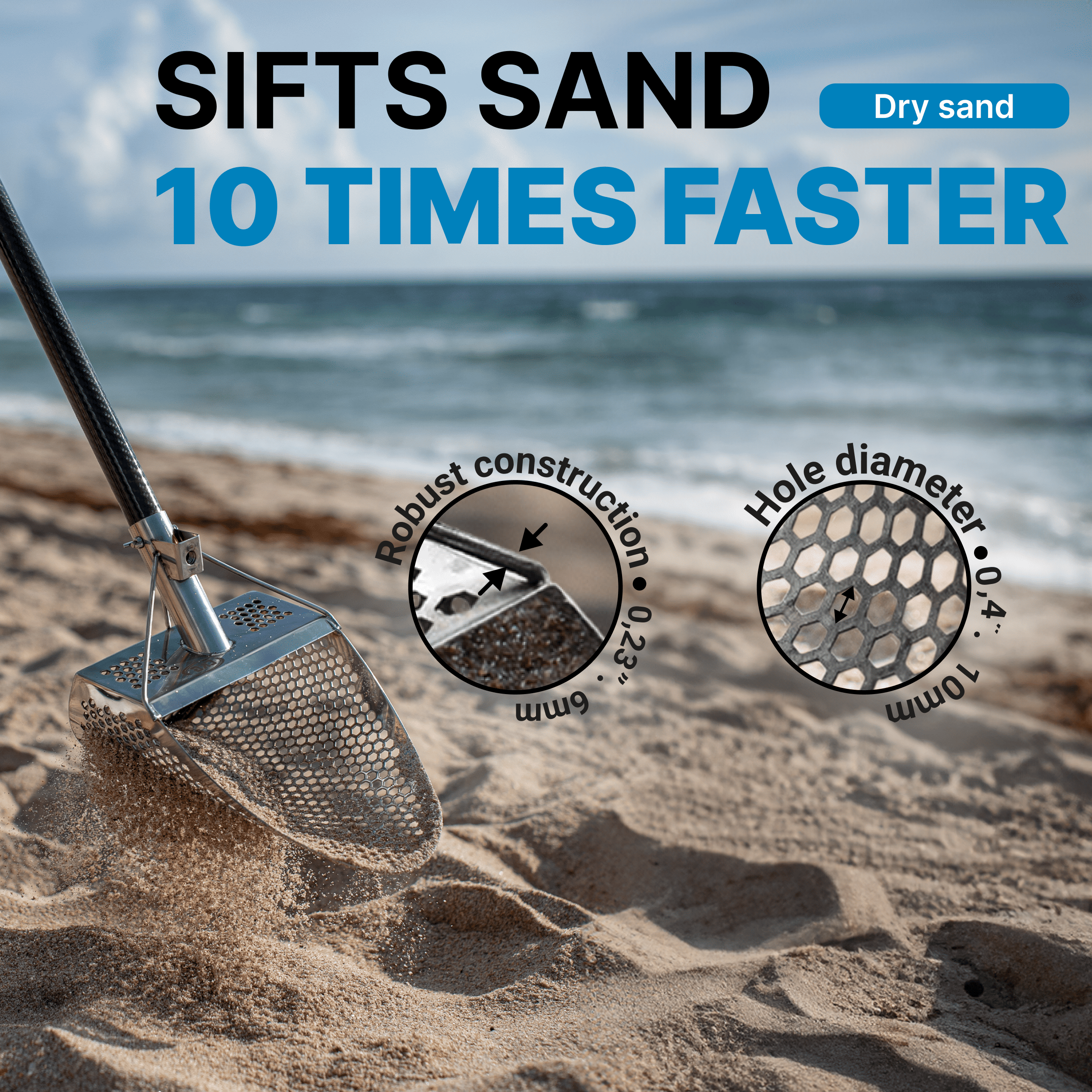CKG 11x8 Sand Scoop with Carbon Handle