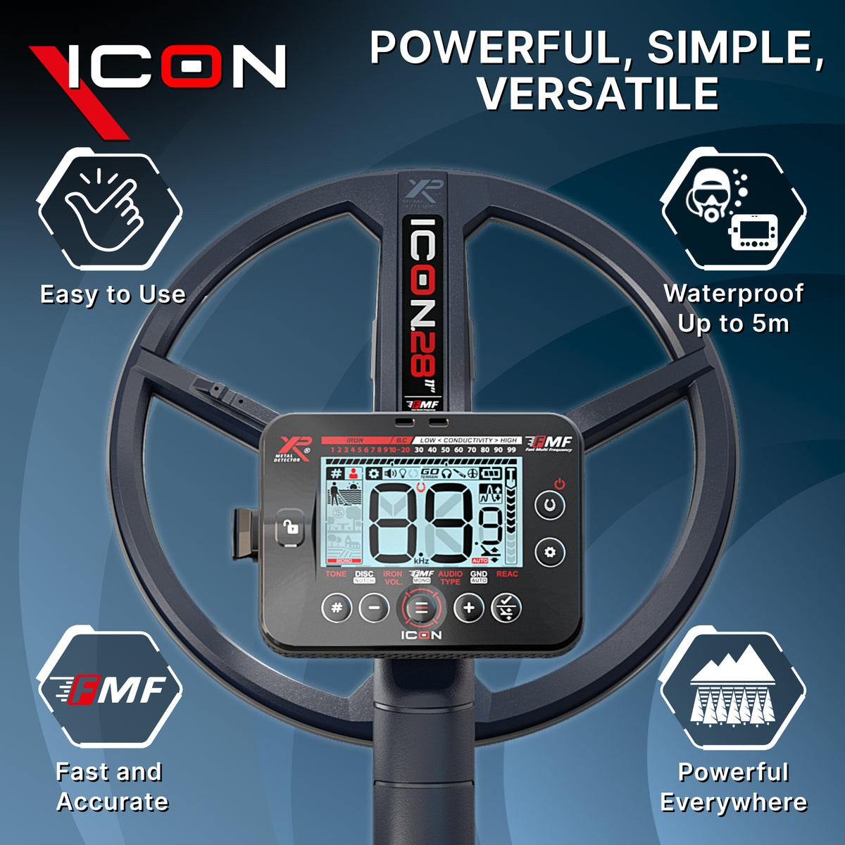 XP ICON Metal Detector with 11" FMF Coil & Remote - view 3