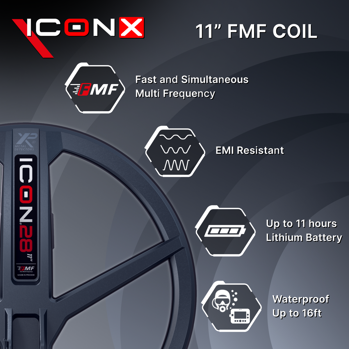 XP ICON X Metal Detector with 11" FMF Coil & Remote - view 6