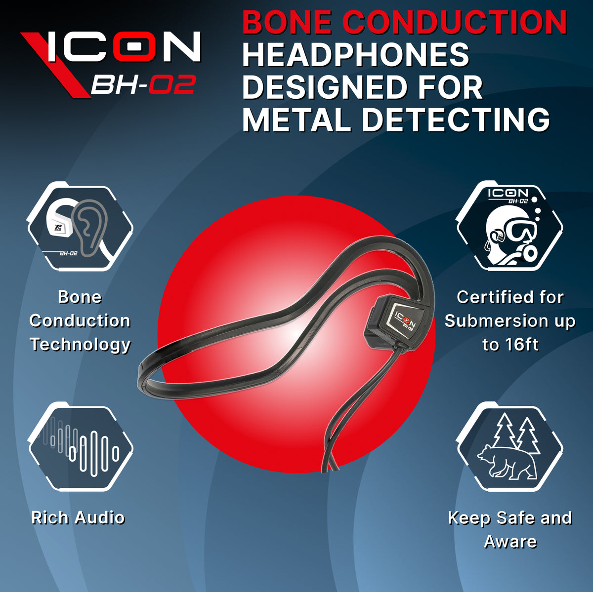 XP BH-02 Waterproof Bone Conduction Headphones for ICON - view 2