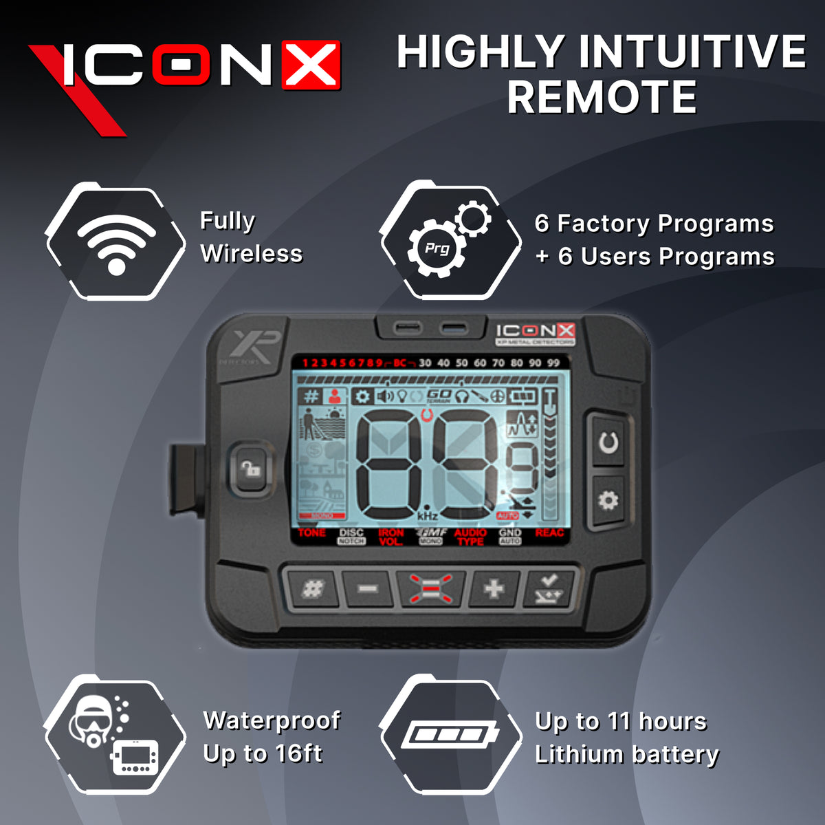 XP ICON X Metal Detector with WSA ST Wireless Headphones - view 4