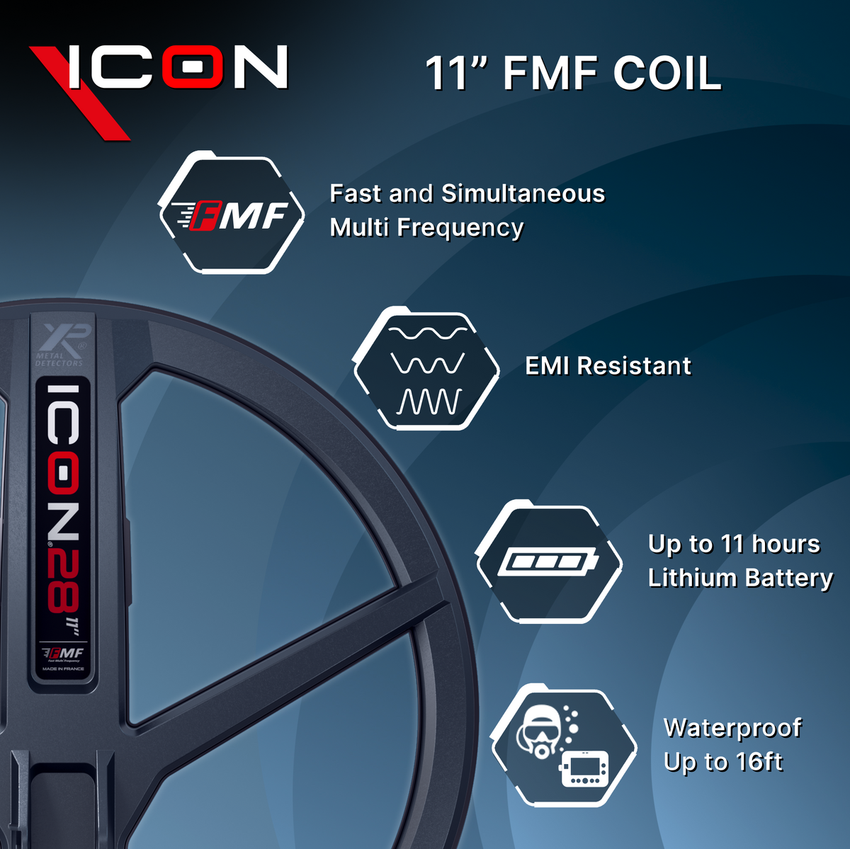 XP ICON Metal Detector with 11" FMF Coil & Remote - view 6