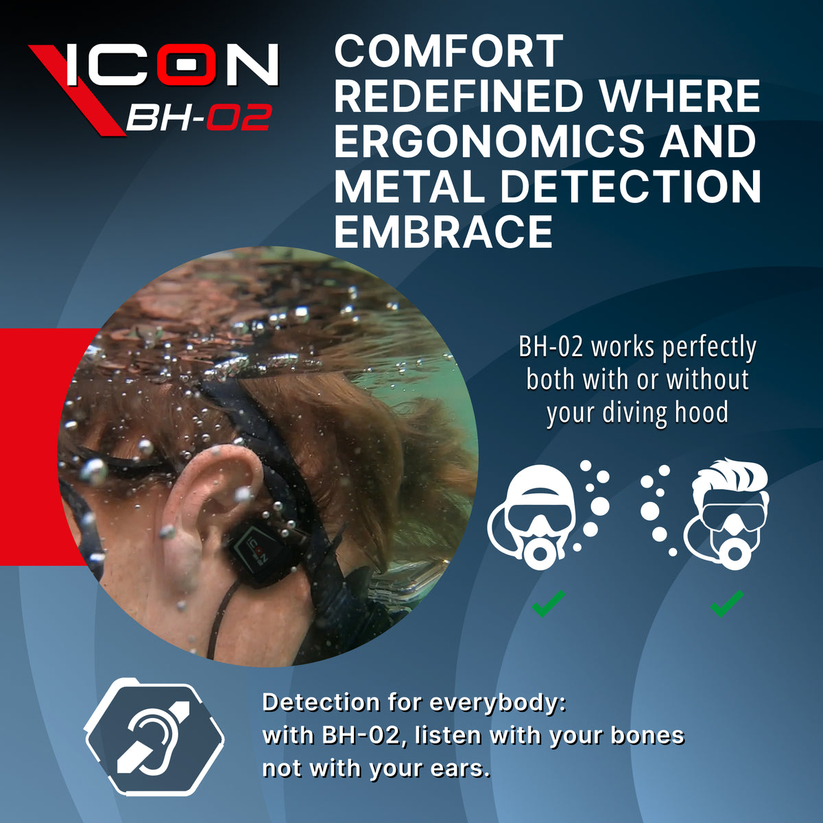 XP BH-02 Waterproof Bone Conduction Headphones for ICON - view 3