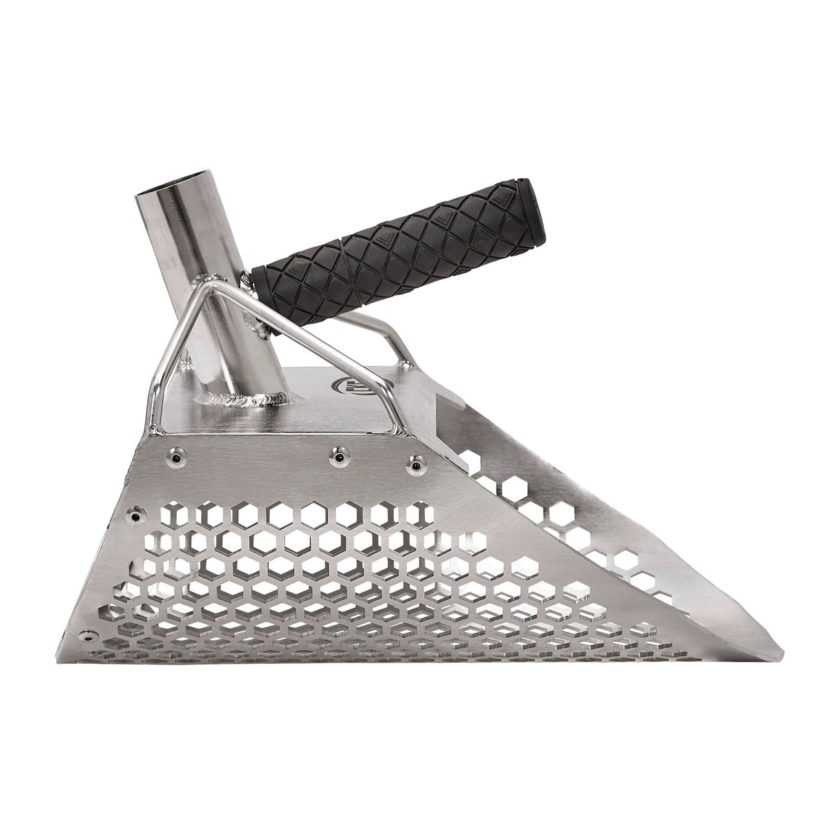 CKG Sand Scoop For Metal Detecting - 11x7" 304 Stainless Steel With Carbon Handle Pole, Made In USA